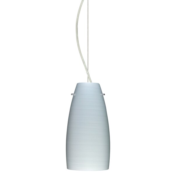 Besa Lighting Tao 10 Cord Pendant, Chalk, Satin Nickel Finish, 1x9W LED 1KX-1512KR-LED-SN - main